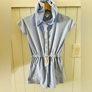 JCrew Crewcuts Girls Hooded Terry Romper Size 8 EUC